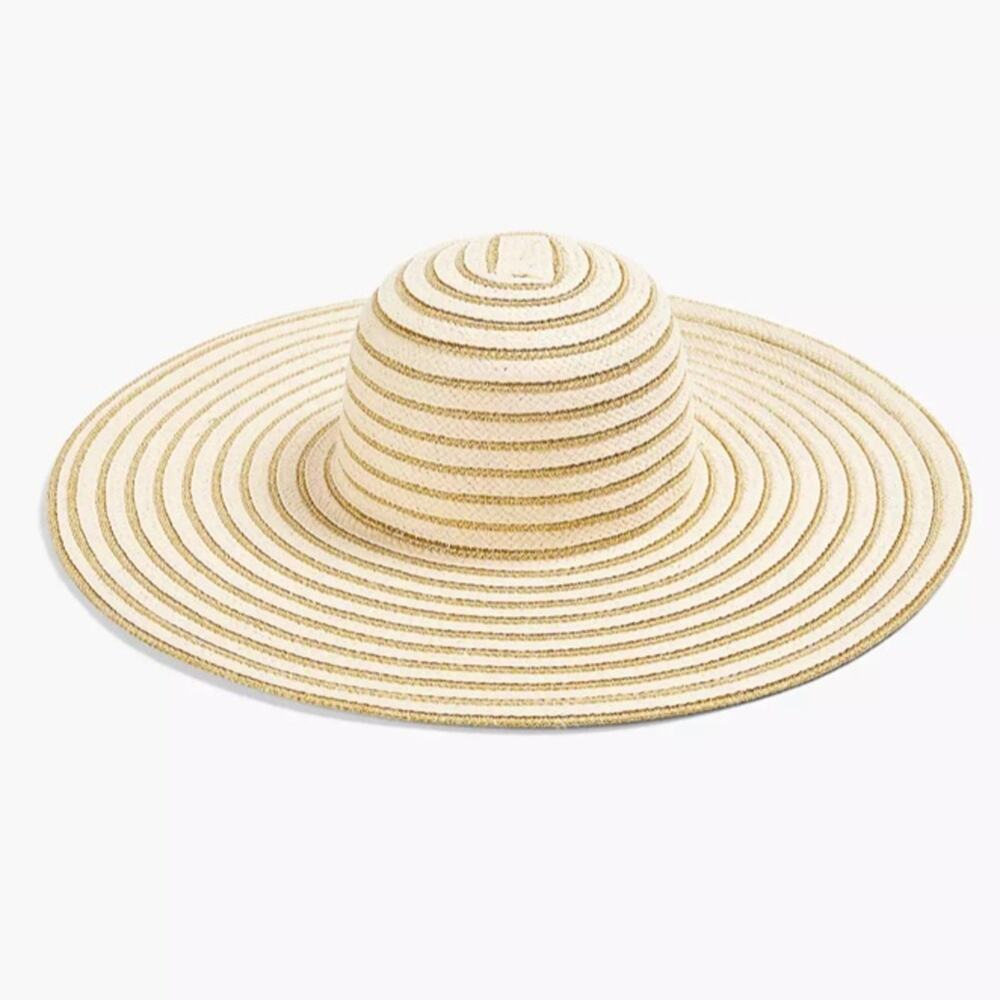 Lane Bryant gold SHINE STRIPE STRAW SUNHAT